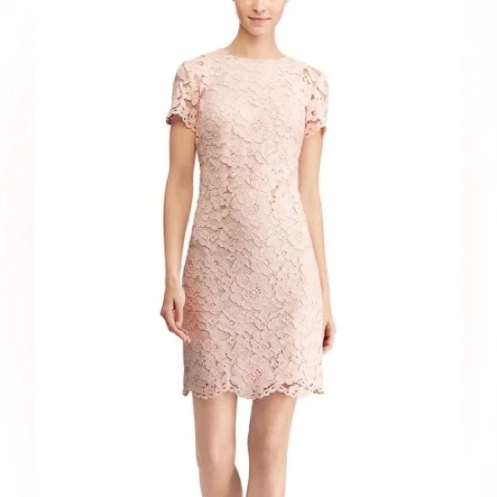 Lauren by Ralph Lauren baby pink lace dress size 2
